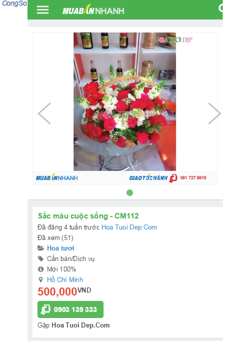 Công ty TNHH Hoa Tươi Đẹp với VIP MuaBanNhanh.com