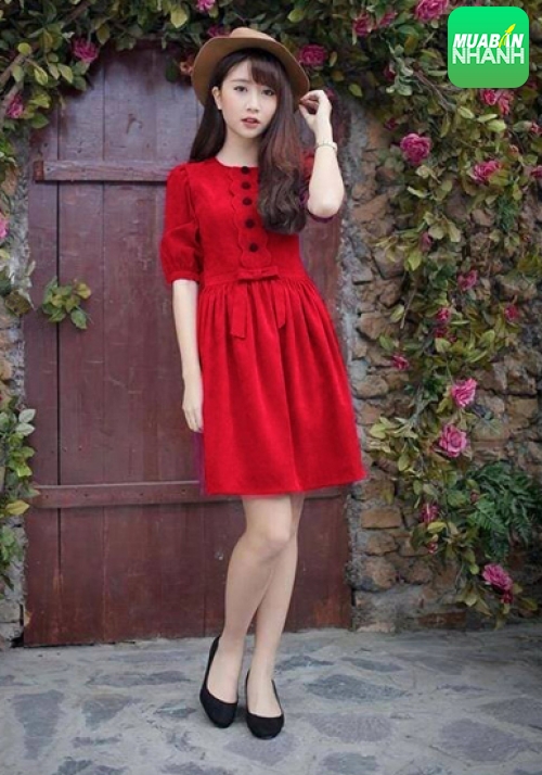 Đầm dạo phố 2 nơ