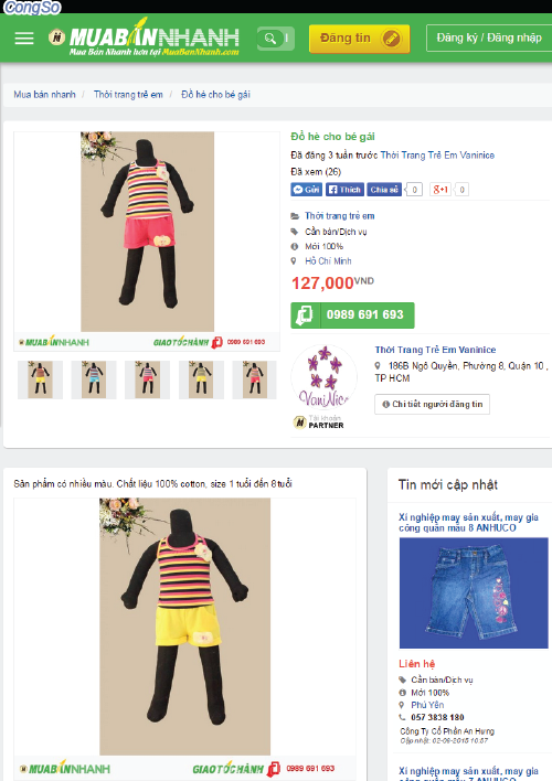 Thời trang trẻ em Vaninice với VIP MuaBanNhanh.com